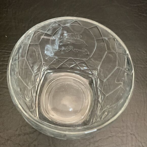 Crown Royal Whiskey 2 Glasses Embossed Stamped Diamond Cut Rocks Bar Cocktail - Picture 4 of 10